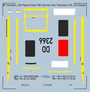 BF Dresden, GW Nachrichten, MB Sprinter Bus Flachdach KR, DS-Design