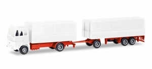 Herpa MiniKit: Ford Transconti Planen-Hängerzug, weiß