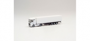 Herpa Minikit Mercedes-Benz Actros Gardinenplanen-Sattelzug, weiß