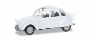 Citroen 2 CV mit Queue, perlweiß