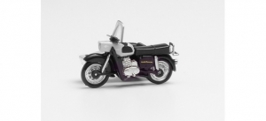 MZ 250 mit Beiwagen, silber/schwarz