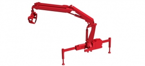 Hiab Ladekran X-HIPRO 232 E-3 mit Greifer, rot