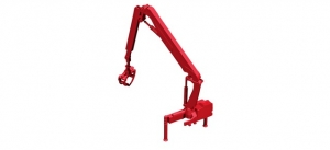 Hiab Ladekran X-HIPRO 232 E-3 für Langholztransporter, rot
