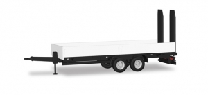 LKW Tieflade-Tandemanhänger mit Auffahrrampen, weiß