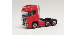 Scania CS 20 HD 6×2 Zugmaschine mit Pipes, Lampenbügel, Fanfaren und Rammschutz, rot