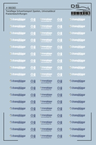 TransBiaga Schwertransport Spanien, Universaldecal, auch für Prackenbeschriftungen