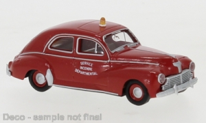 Peugeot 203, rot, Service Incendie Departmental, mit Gelblicht, 1948