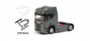 Sonnenblende groß, Scania CR/CS, 4x schwarz/4x weiß