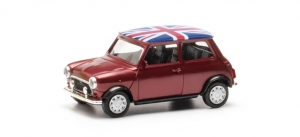 Mini Mayfair Rechtslenker mit 2 Zusatzscheinwerfern und zweiteiligem Grill, nightfire red metallic