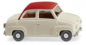 Glas Goggomobil - perlweiß/verkehrsrot