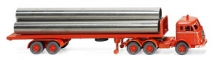 Flachpritschensattelzug (Henschel) - leuchtrot